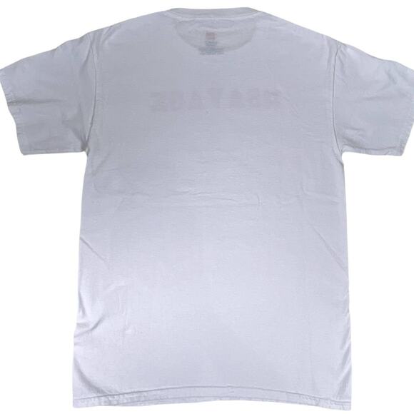 White #SAVAGE Short Sleeve Crew Neck Tee Shirt Size S/P/CH - Picture 2 of 10